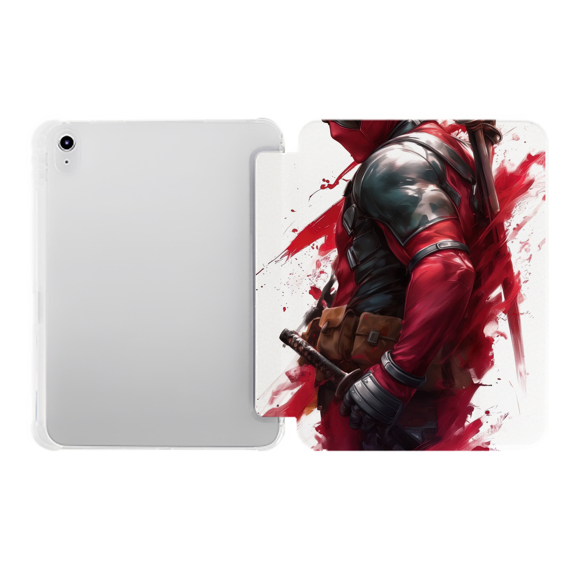 （画像用） Deadpool デッドプール IPad ケース ペン収納付き 三つ折りスタンド PUレザー×シリコン 対応機種9.5/10.5/10.9インチ
